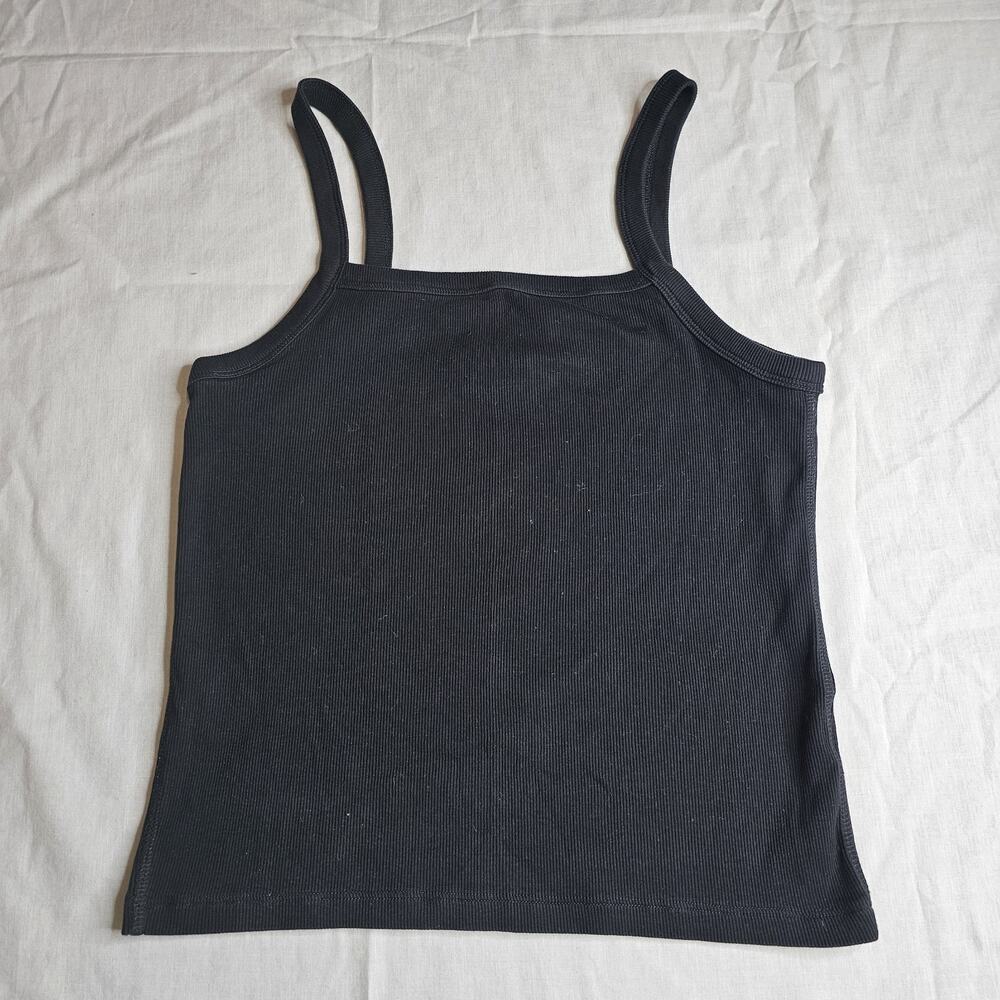 Y2k COS Square Neck Tank M Clean Girl Minimalist Black Summer Vibes Coastal